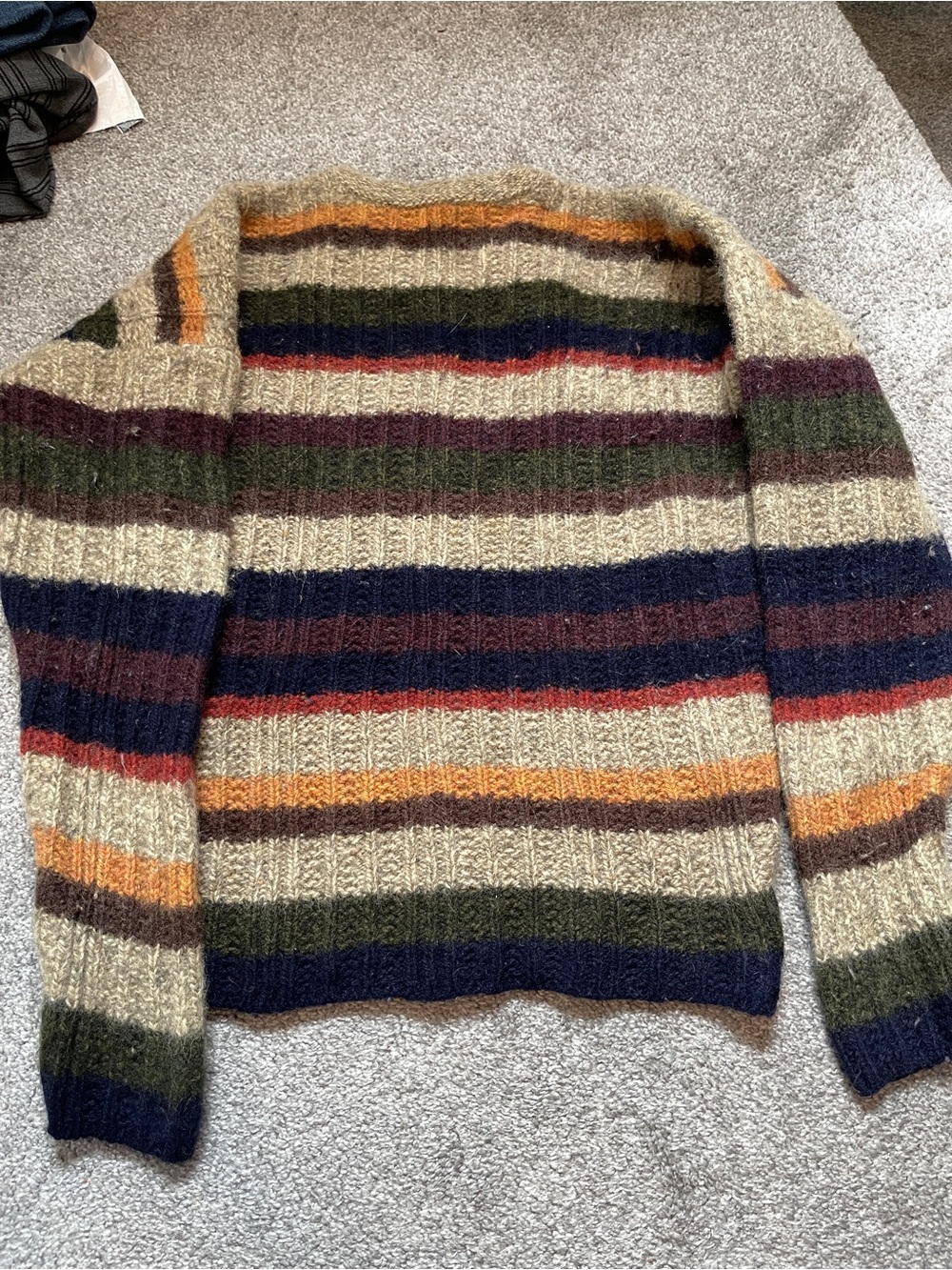 Vintage Nautical oversized 100% wool striped sweater
